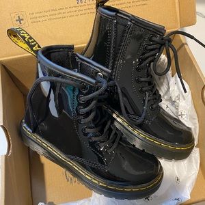 Dr. Martens Zavala Black Patent Leather Boot - Youth (Size 1)